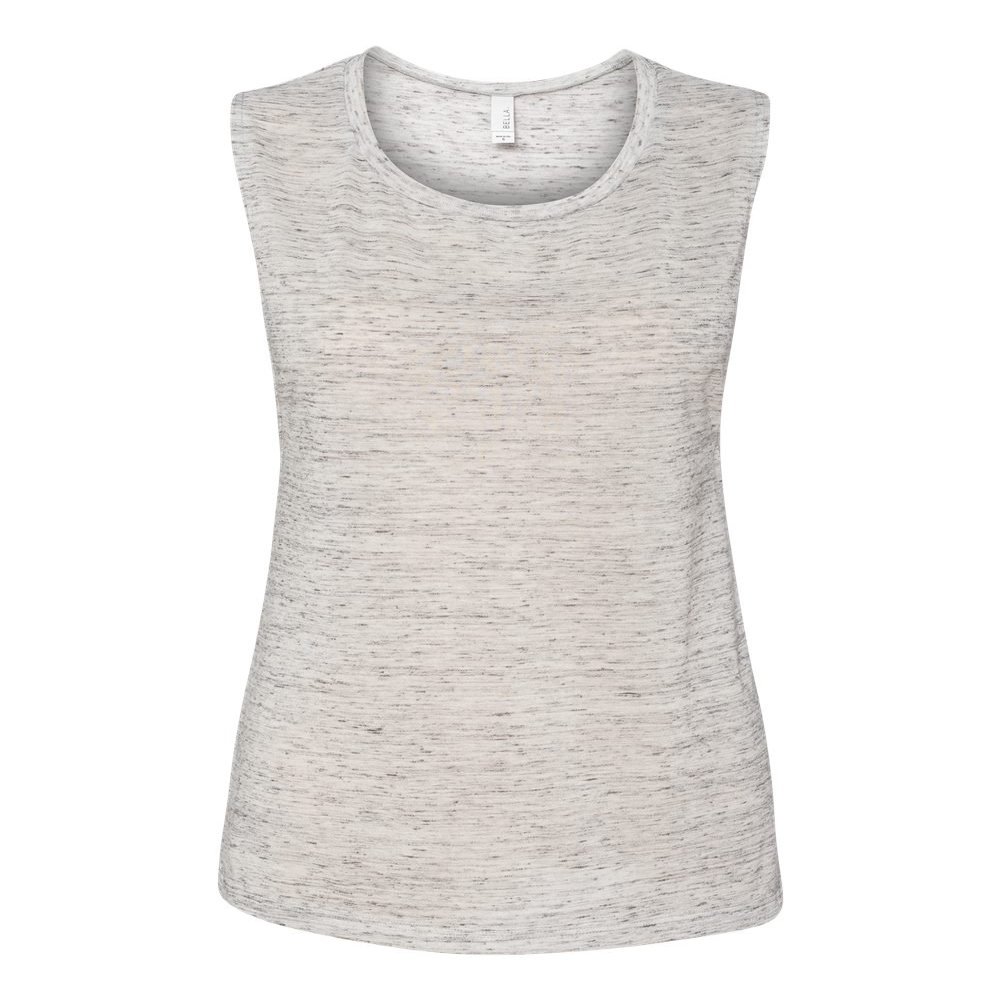Bella Canvas Womens Flowy Scoop Muscle Tank (B8803)- White Marble,L