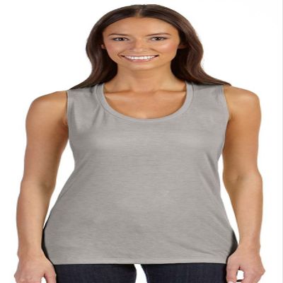 Bella Canvas Flowy Scoop Muscle Tank (B8803) White/Marble, M