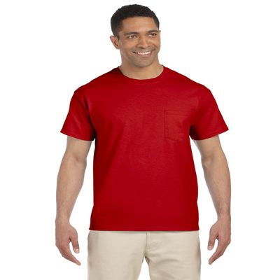Cotton 6 oz. Pocket T-Shirt (G230) Red, 4XL