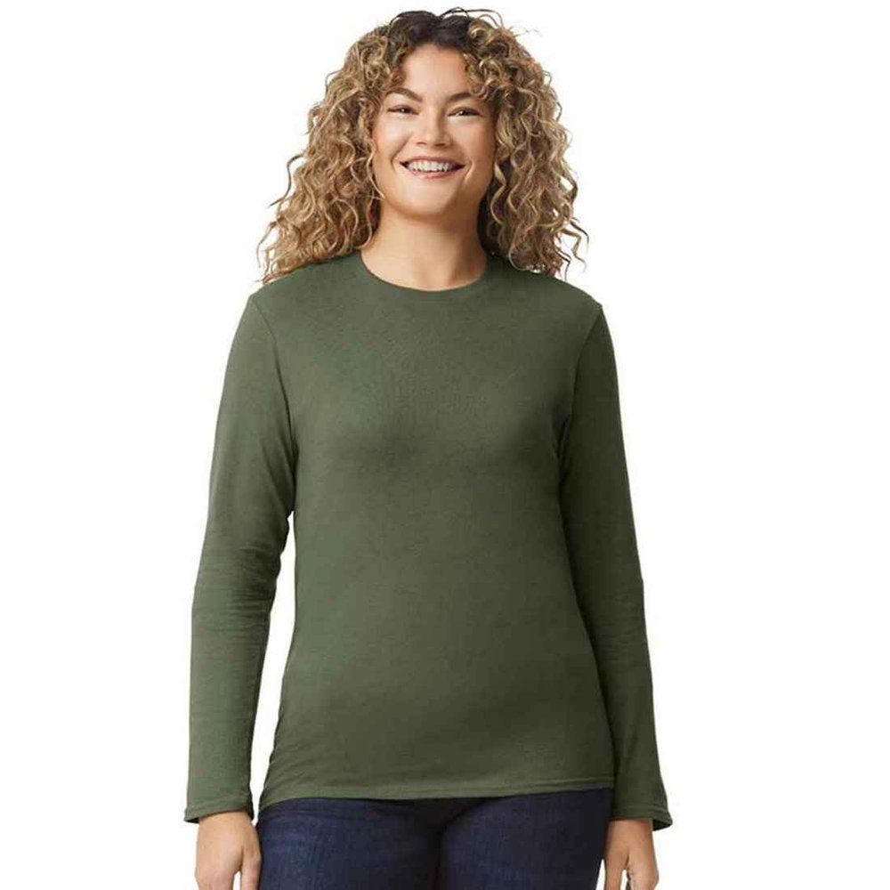 4.5 oz. Long-Sleeve T-Shirt (G644) Military Green, M
