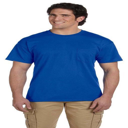 5.6 oz. 50/50 Pocket T-Shirt (G830) Royal Blue, S