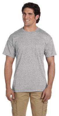 5.6 oz. 50/50 Pocket T-Shirt (G830) Grey, XL