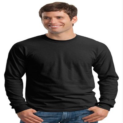Gildan Ultra Cotton 6 oz. Long-Sleeve T-Shirt (G240)- BLACK,S