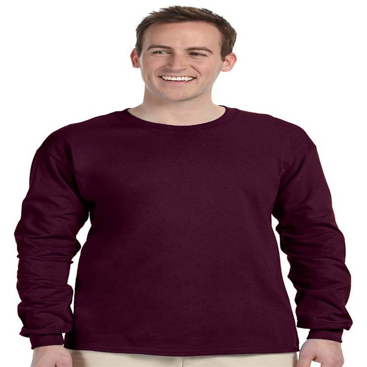 Cotton 6 oz. Long-Sleeve T-Shirt (G240) Maroon, L