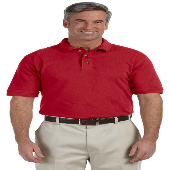 6 oz. Ringspun Cotton Pique Short-Sleeve Polo (M200) Red, 3XL