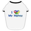 TOOLOUD I Heart My Nephew - Autism Awareness Cotton Dog Shirt White with Black Large view 1