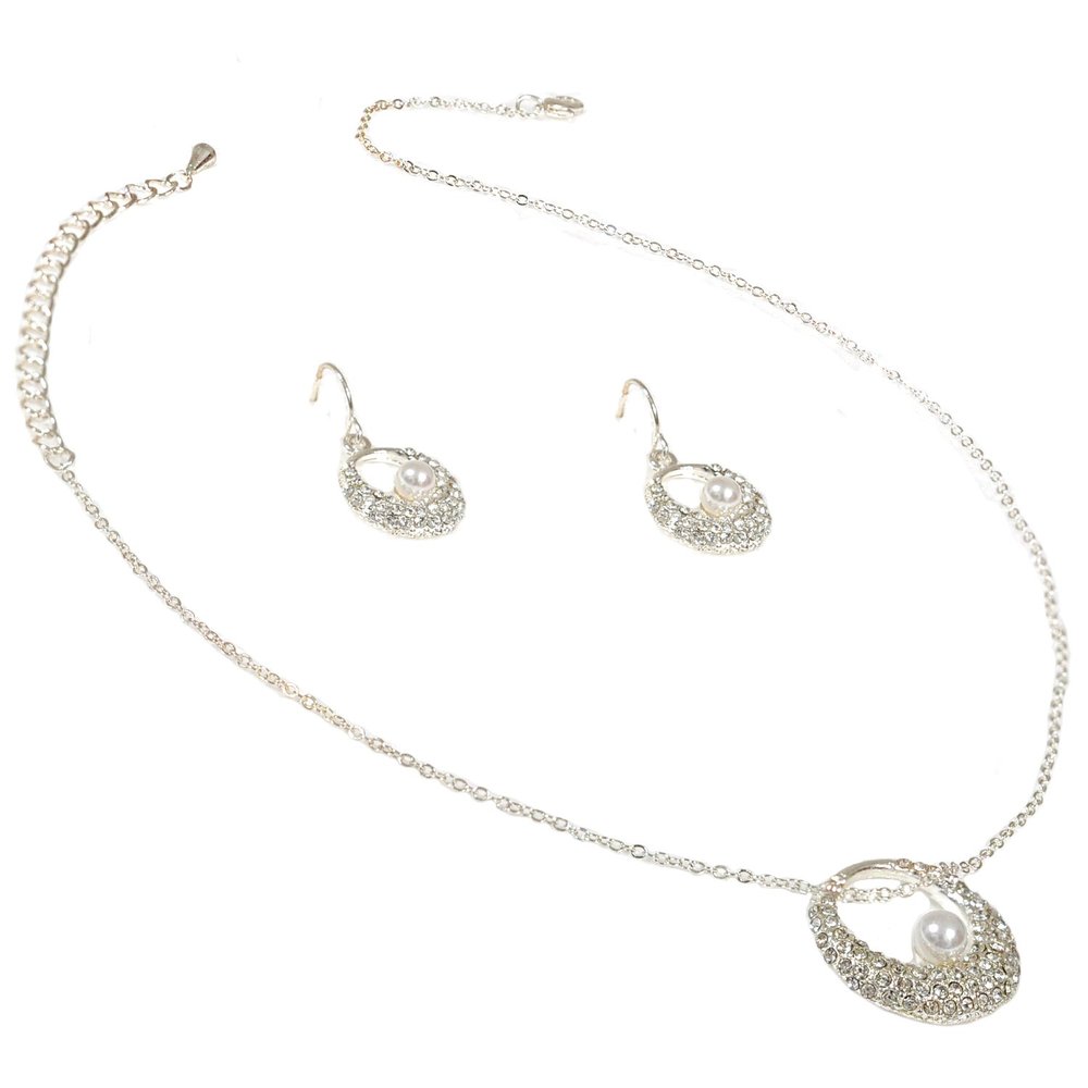 topwholesalejewel Silver Crystal Set