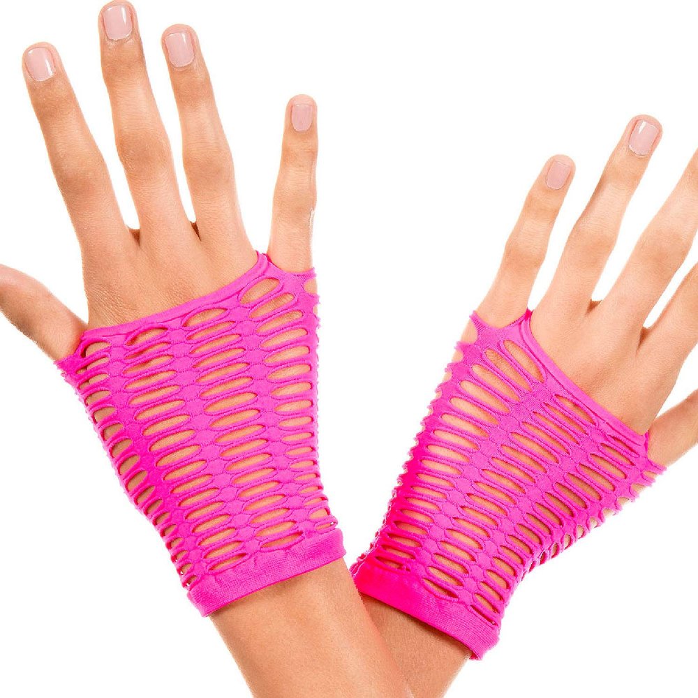 Music Legs Women's Oval Net Gloves, Neon Pink, One Size