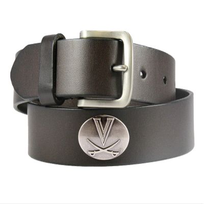 ZEP-PRO NCAA Virginia Cavaliers Men's Uva-Bolp-Brw-38NCAA Leather Concho Belt, Brown, 38