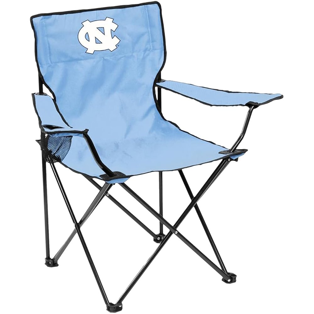 Logo Brands NCAA North Carolina Tar Heels Quad Chair, Unisex Adult Chair with One Cup Holder, Team Color, One Size