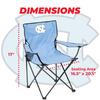 Logo Brands NCAA North Carolina Tar Heels Quad Chair, Unisex Adult Chair with One Cup Holder, Team Color, One Size view 3