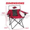 Logo Brands NCAA Arkansas Razorbacks Elite Portable Chair - Premium Outdoor Chair with Cup Holder, Powder-Coated Steel Frame, Lightweight and Portable for Tailgating,and Sporting Events view 3