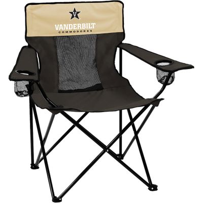 Logo Brands NCAA Vanderbilt Commodores Elite Portable Chair - Premium Outdoor Chair with Cup Holder, Powder-Coated Steel Frame, Lightweight and Portable for Tailgating,and Sporting Events