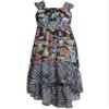 Bonnie Jean Little-Girls Black/White Multi Floral Chiffon High-Low Maxi Dress, Black/White, 5 view 1