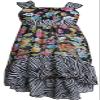Bonnie Jean Little-Girls Black/White Multi Floral Chiffon High-Low Maxi Dress, Black/White, 5 view 2