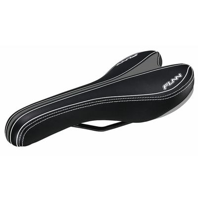 Funn Launch II Mountain Bike Saddle with Light CrMo Rails, Comfortable and Durable Bicycle Seat, Tough PVC Covered Bicycle Saddle for MTB, BMX and Road Bike (Black)
