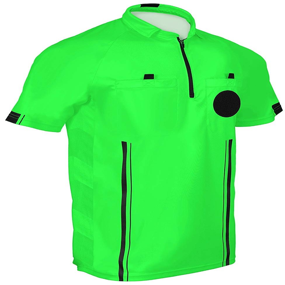 1 Stop Soccer Official Referee Soccer Jersey (Green, Youth Large)
