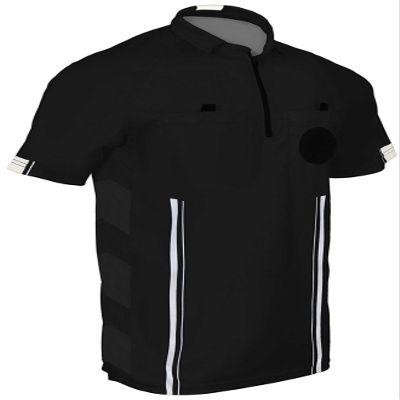 1 Stop Soccer Official Referee Soccer Jersey (Black, Youth Large)