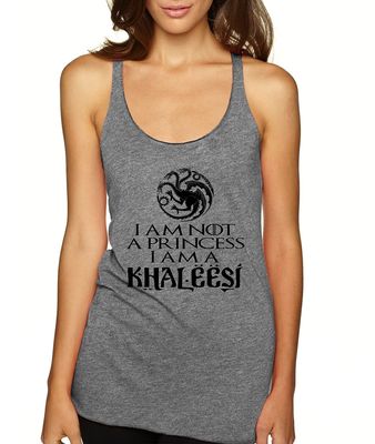 ALLNTRENDS Women's Tank Top Not A Princess I'm A Khaleesi (M, Premium Heather)