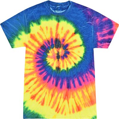 Colortone Pigment Tie Dye 100% Cotton T-Shirt for Kids 2-4, X-Small, Neon Rainbow