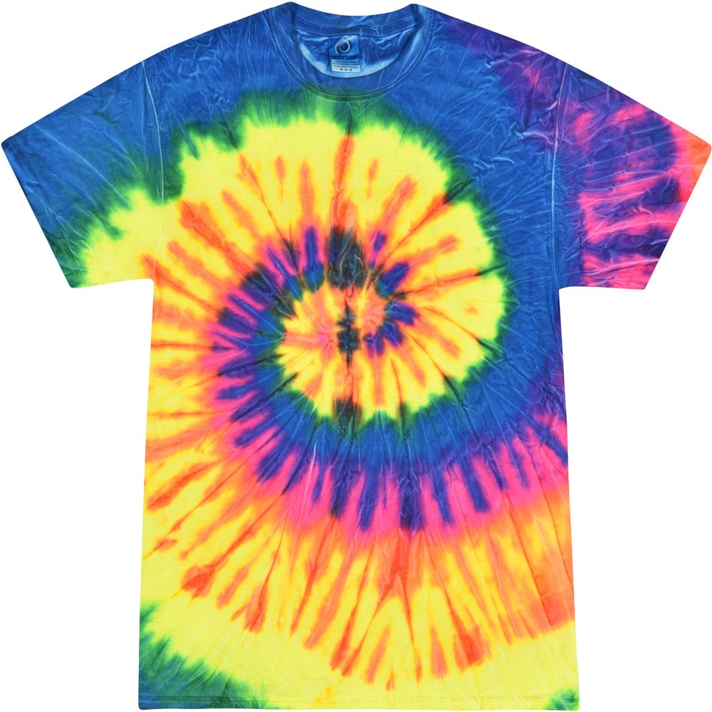 Colortone Pigment Tie Dye 100% Cotton T-Shirt for Kids 2-4, X-Small, Neon Rainbow