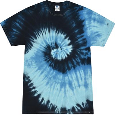 Colortone 100% Cotton Tie Dye T-Shirt for Kids 10-12, Medium, Blue Ocean