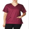 Wink WonderWORK Scrubs for Women, V-Neck Scrub Top - Wine, L view 1