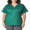 WonderWink Women's Wonderwork Mock Wrap Scrub Top, Hunter, Large view 1