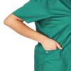 WonderWink Women's Wonderwork Mock Wrap Scrub Top, Hunter, Large view 3