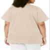 WonderWink Women's Wonderwork Mock Wrap Scrub Top, Khaki, Medium view 2