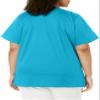 WonderWink Women's Wonderwork Mock Wrap Scrub Top, Teal, Medium view 2