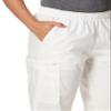 WonderWink Women's Pull-On Cargo Pant, White, Large view 2