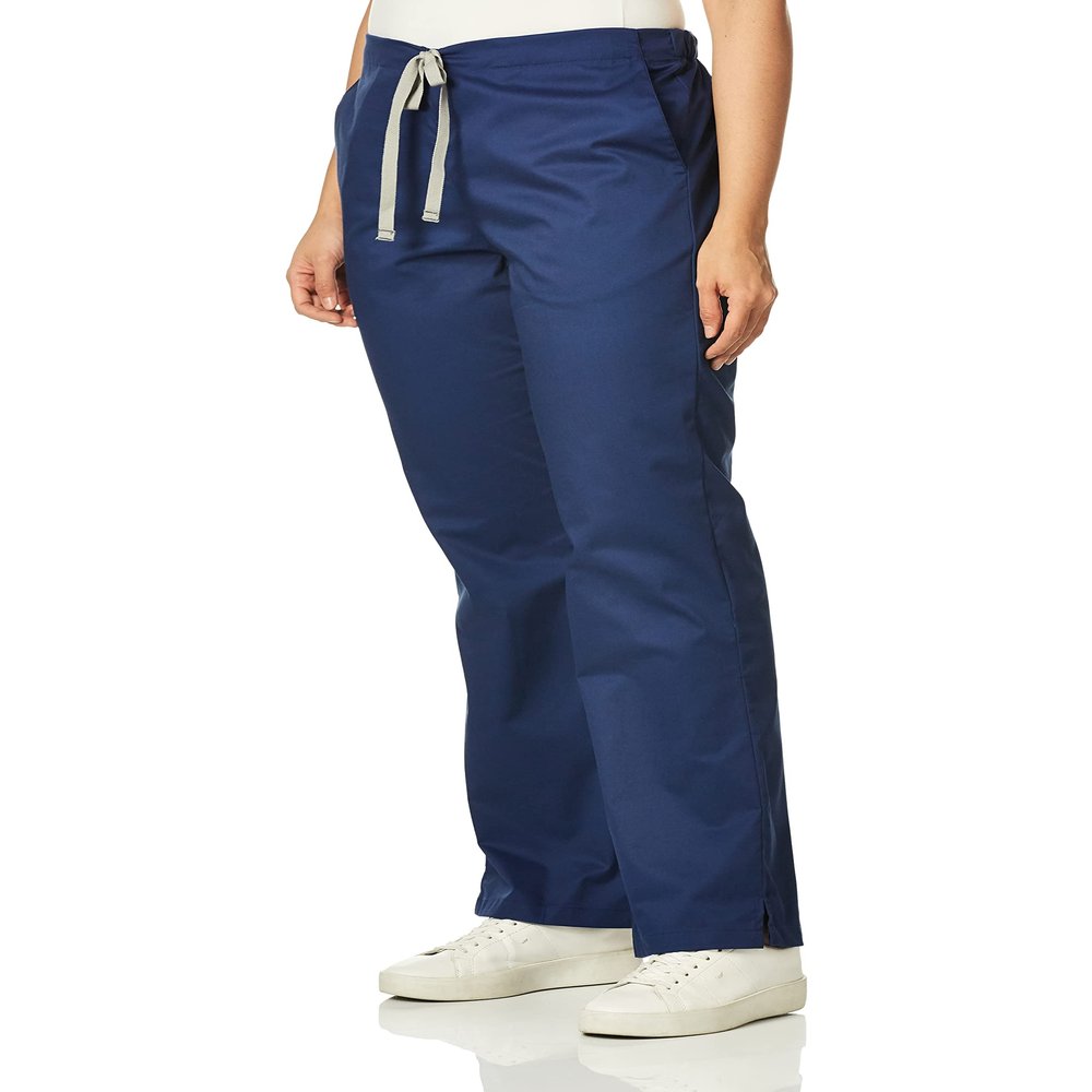 WonderWink Women's Wonderwork Flare Leg Scrub Pant, Navy, X-Small/Petite