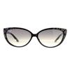 NYFASHION101 Women's Sculpted Temple Vintage Design Cat Eye Frame Sunglasses, Brown view 2
