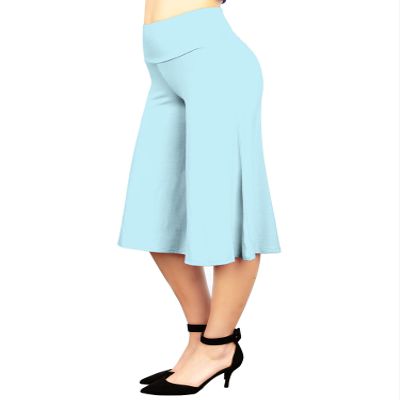 WB876 Womens Knit Culottes Pants XXL AQUA