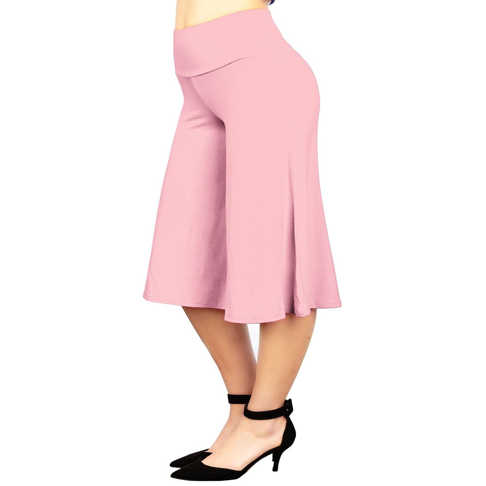 WB876 Womens Knit Culottes Pants XXXL PINK