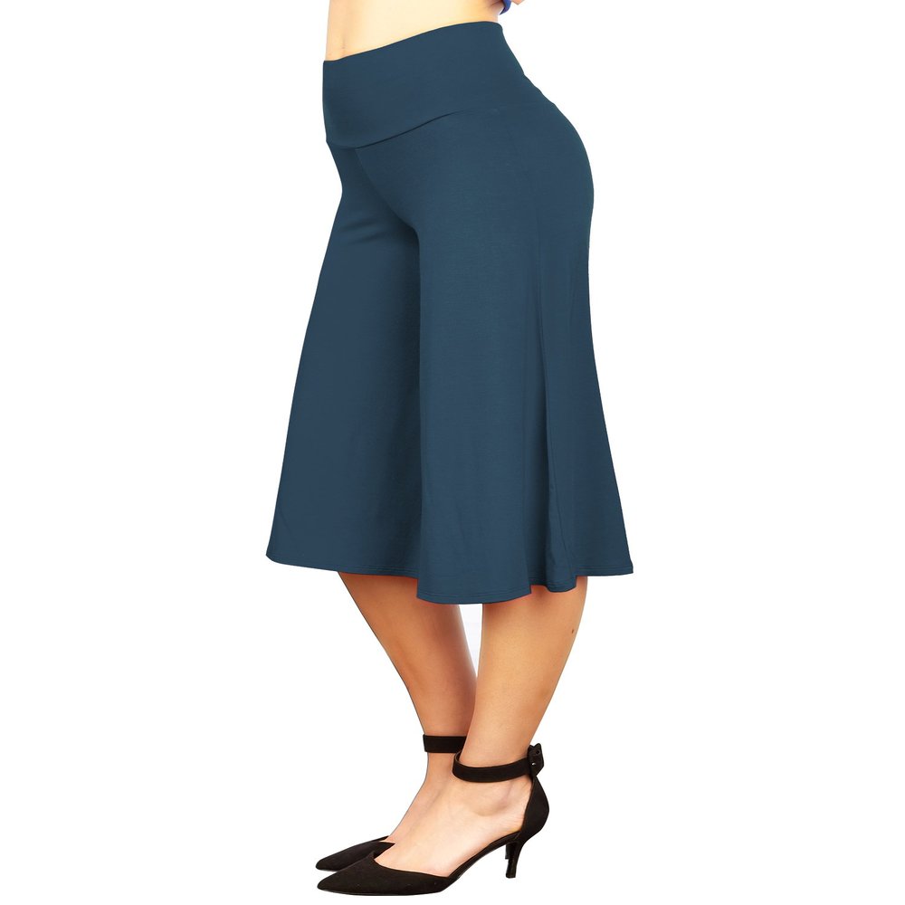 WB876 Womens Knit Culottes Pants XXXL TEAL