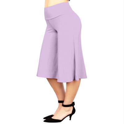 WB876 Womens Knit Culottes Pants XXXL LILAC