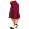 WB876 Womens Knit Culottes Pants XL WINE view 1