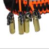 Biker Whip 36" Black and Orange Silver Punisher Skulls .45 Cal Casing view 2