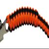 Biker Whip 36" Black and Orange Silver Punisher Skulls .45 Cal Casing view 3