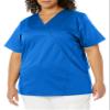 WonderWink Women's Plus-Size Wonderwork Mock Wrap Scrub Top, Royal, 4X-Large view 1