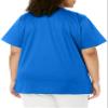 WonderWink Women's Plus-Size Wonderwork Mock Wrap Scrub Top, Royal, 4X-Large view 2