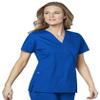 WonderWink Women's Plus-Size Wonderwork Mock Wrap Scrub Top, Royal, 4X-Large view 4