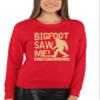 Go All Out 3X-Large Red Mens Bigfoot Saw Me But Nobody Believes Him Squatch Sweatshirt Crewneck view 3