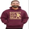 Go All Out 3X-Large Maroon Mens Bigfoot Saw Me But Nobody Believes Him Squatch Sweatshirt Hoodie view 2