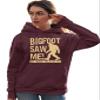 Go All Out 3X-Large Maroon Mens Bigfoot Saw Me But Nobody Believes Him Squatch Sweatshirt Hoodie view 4