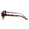 NYFASHION101 Interior Pastel Color Temple Tortoise Frame Cat Eye Sunglasses, Lavender view 3