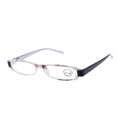 NYFASHION101 Solid Color Arms Splash Design Rectangular Frame Reading Glasses, Purple, 1.0