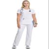 Cherokee Infinity Scrubs for Women Round Neck Scrub Top with 3 Pockets & 360 Stretch 2624A, XL, White view 4